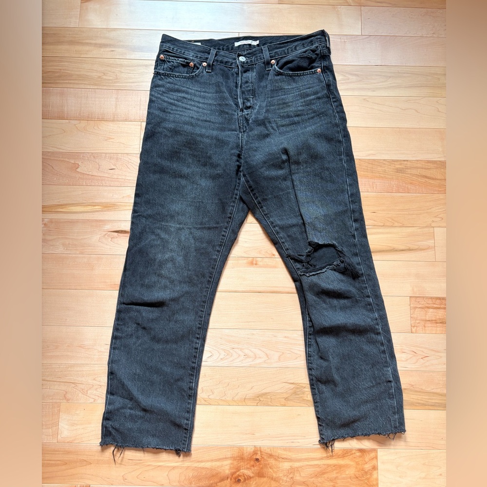 Levi's wedgie straight washed black Jeans